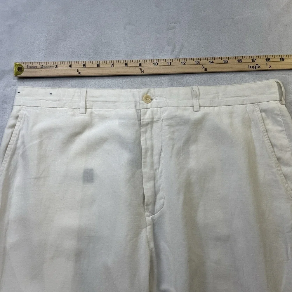 Polo Ralph Lauren Men's 36x30 Ivory Linen Silk Classic Fit Dress Pants